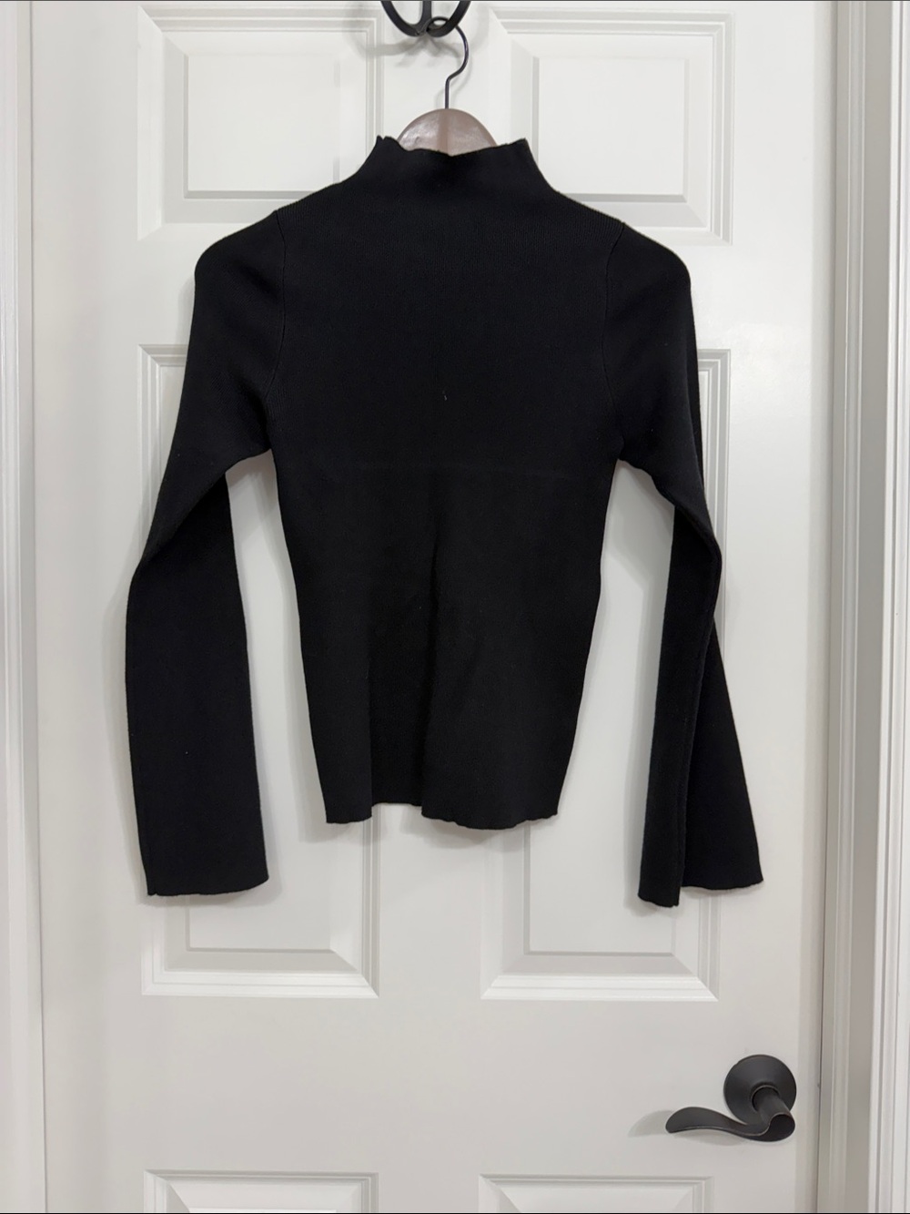MAEVE Black Women's Mock Neck Sweater